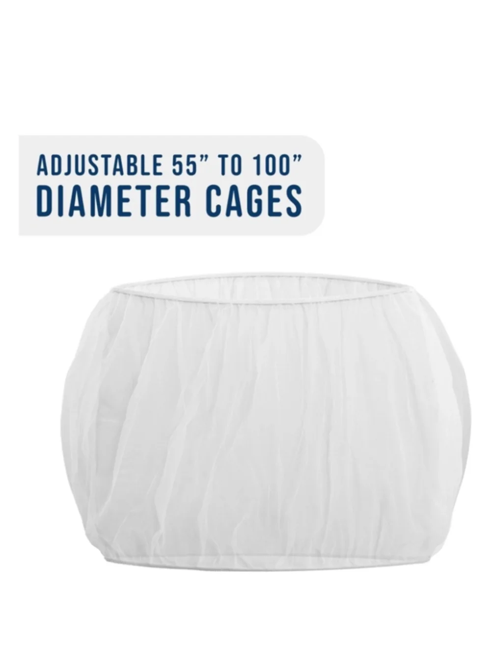 KNUTI Universal Bird Cage Seed Catcher Mesh Skirt Cover, White, 100-in, NWOT